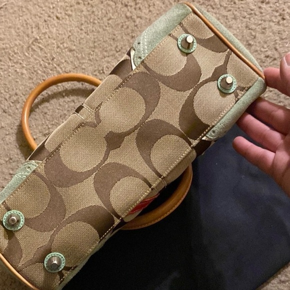Coach RARE boutique, Multicolor Satchel with Tan and Green Accents - Picture 3 of 7